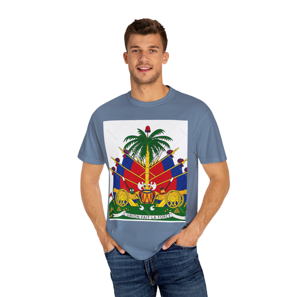Haitian Flag T-Shirt, Unisex Garment-Dyed Tee, Cultural Pride Apparel, Caribbean Heritage Wear, Festival Clothing, Gift for Activists