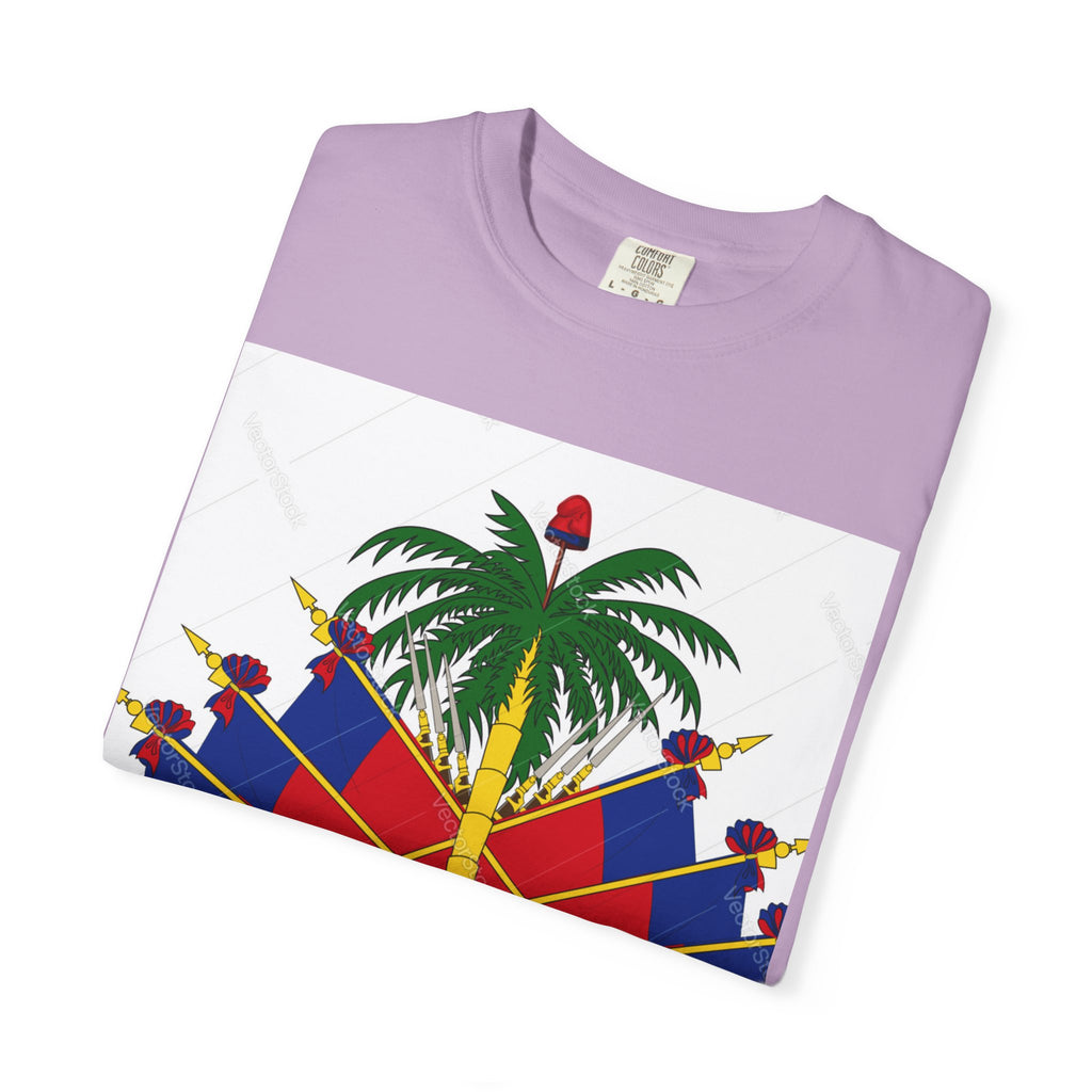 Haitian Flag T-Shirt, Unisex Garment-Dyed Tee, Cultural Pride Apparel, Caribbean Heritage Wear, Festival Clothing, Gift for Activists