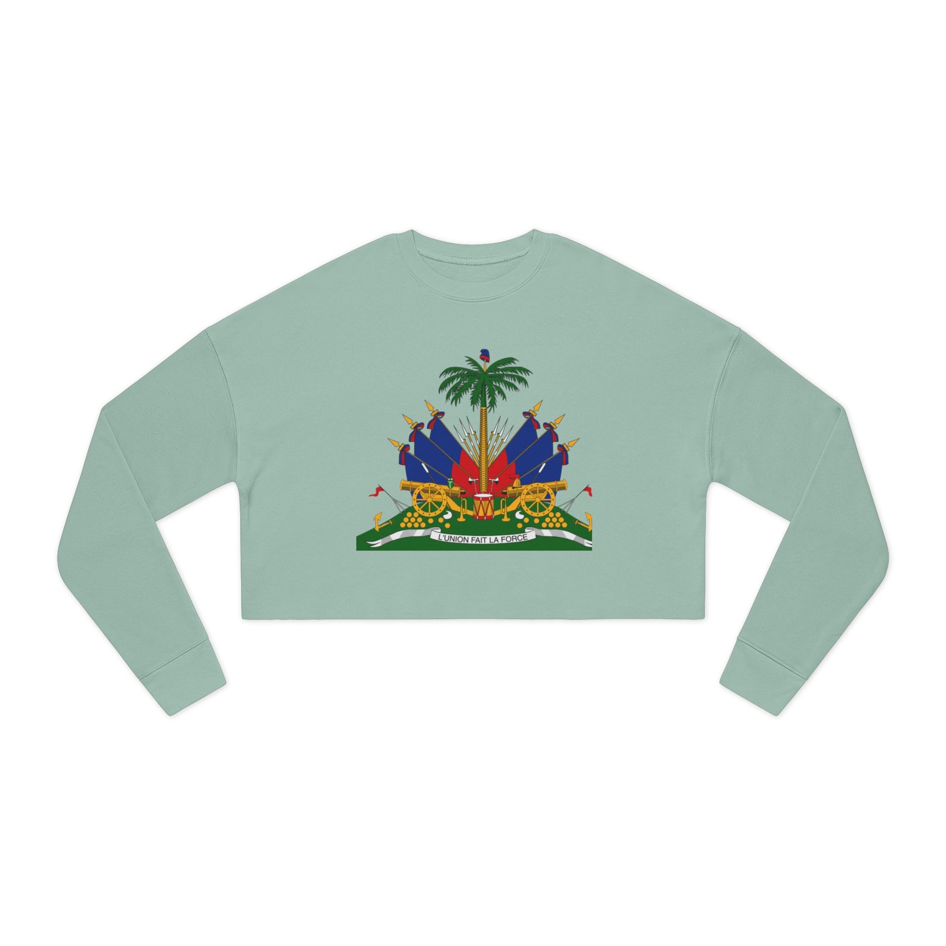 Haitian Heritage Cropped Sweatshirt, Women's Trendy Top, Unique Gift for Her, Casual Wear, Festival Fashion, Cozy and Stylish