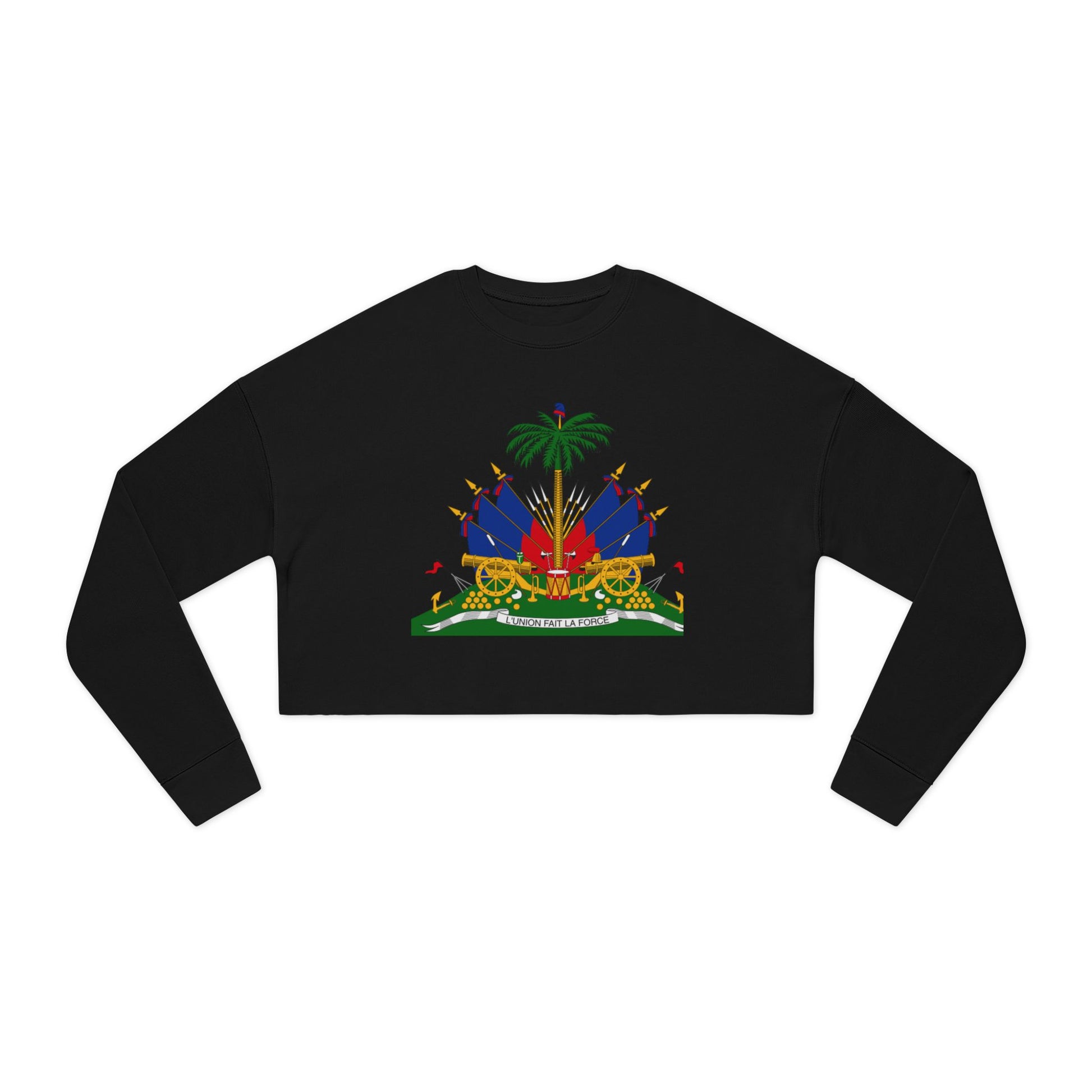 Haitian Heritage Cropped Sweatshirt, Women's Trendy Top, Unique Gift for Her, Casual Wear, Festival Fashion, Cozy and Stylish