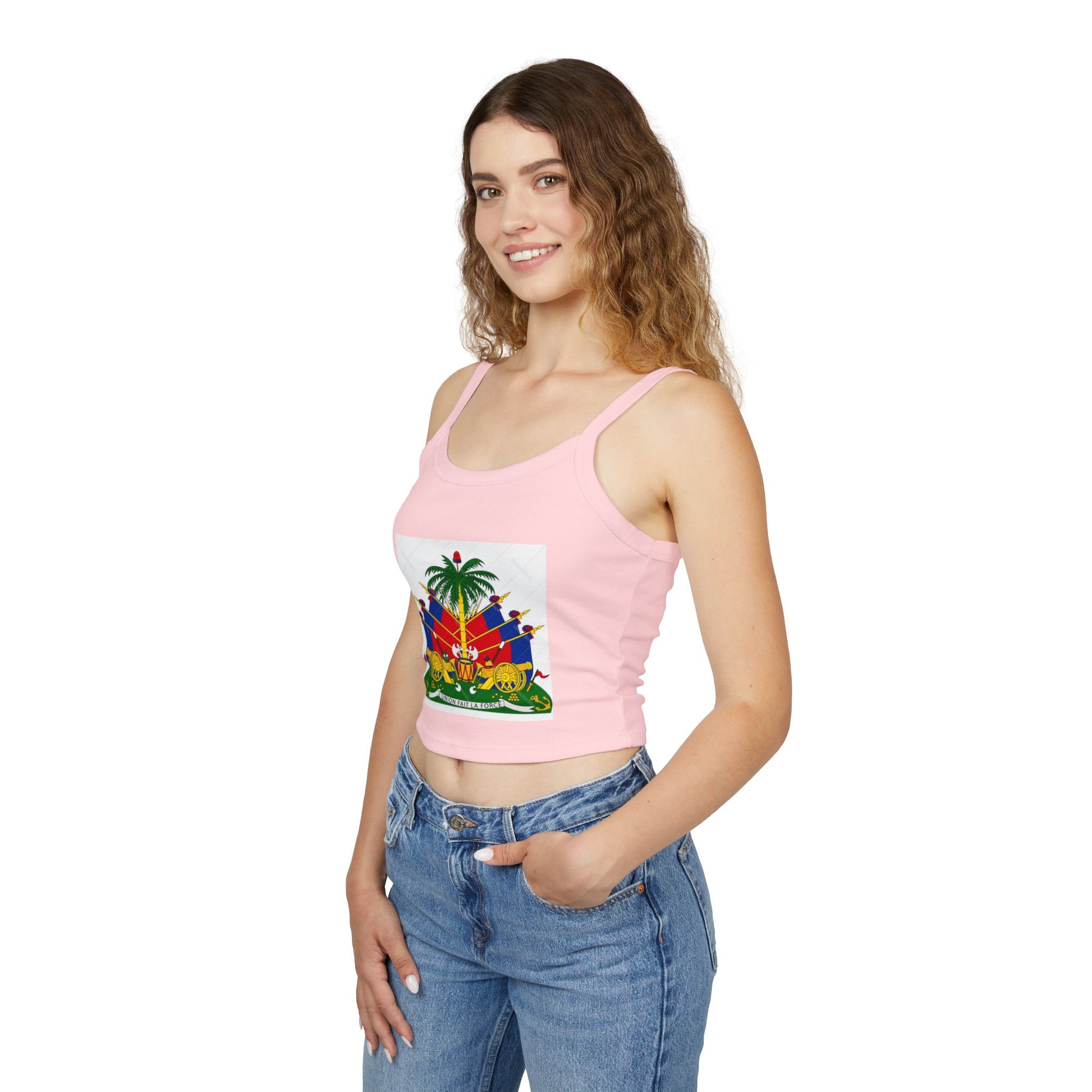 Vibrant Women's Spaghetti Strap Tank Top with Haitian Flag Design | Summer Fashion, Casual Wear, Beach Outfit, Festival Clothing, [...]