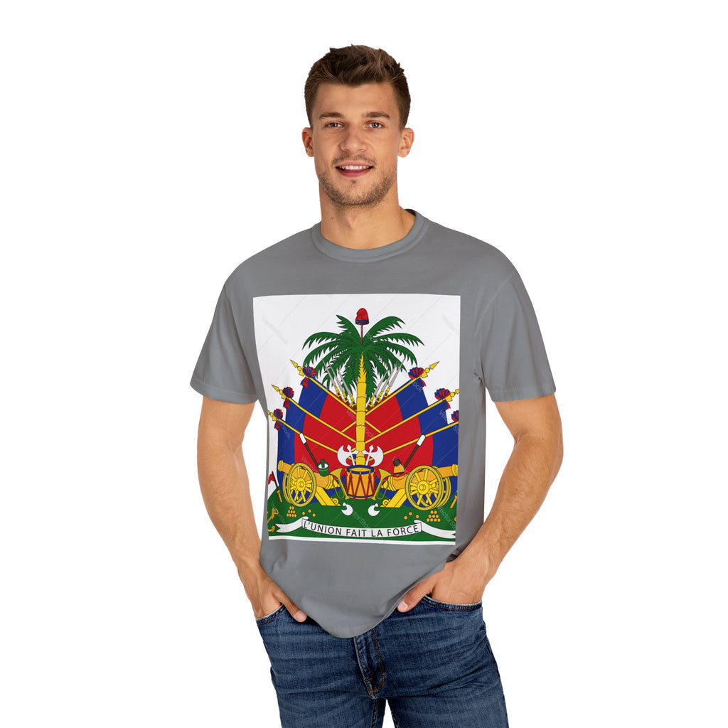 Haitian Flag T-Shirt, Unisex Garment-Dyed Tee, Cultural Pride Apparel, Caribbean Heritage Wear, Festival Clothing, Gift for Activists