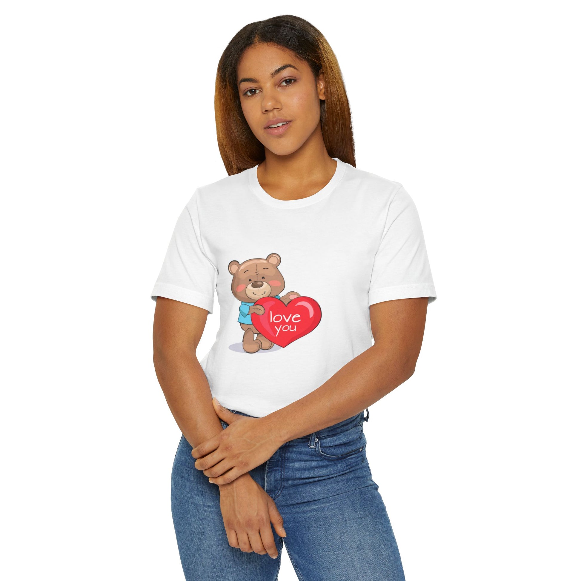 Cute Bear Love You T-Shirt, Valentine's Gift, Animal Tee, Unisex Apparel, Cute Design, Friendship Shirt