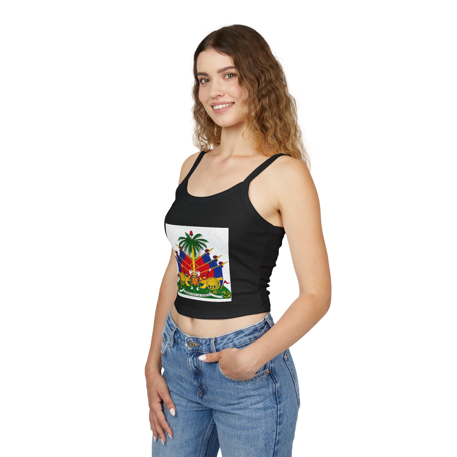 Vibrant Women's Spaghetti Strap Tank Top with Haitian Flag Design | Summer Fashion, Casual Wear, Beach Outfit, Festival Clothing, [...]
