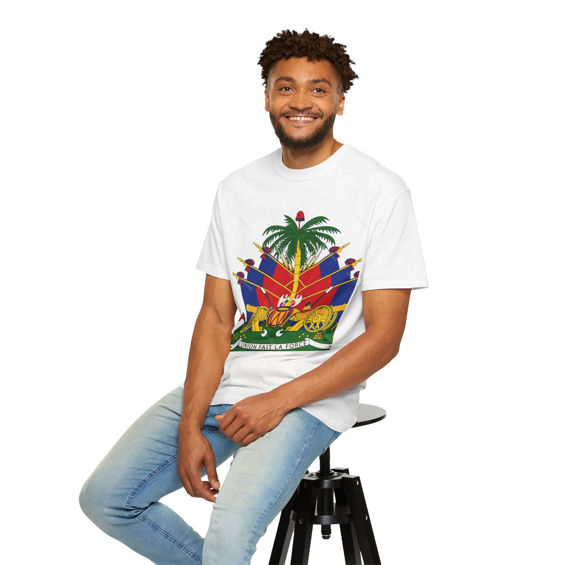 Haitian Flag T-Shirt, Unisex Garment-Dyed Tee, Cultural Pride Apparel, Caribbean Heritage Wear, Festival Clothing, Gift for Activists