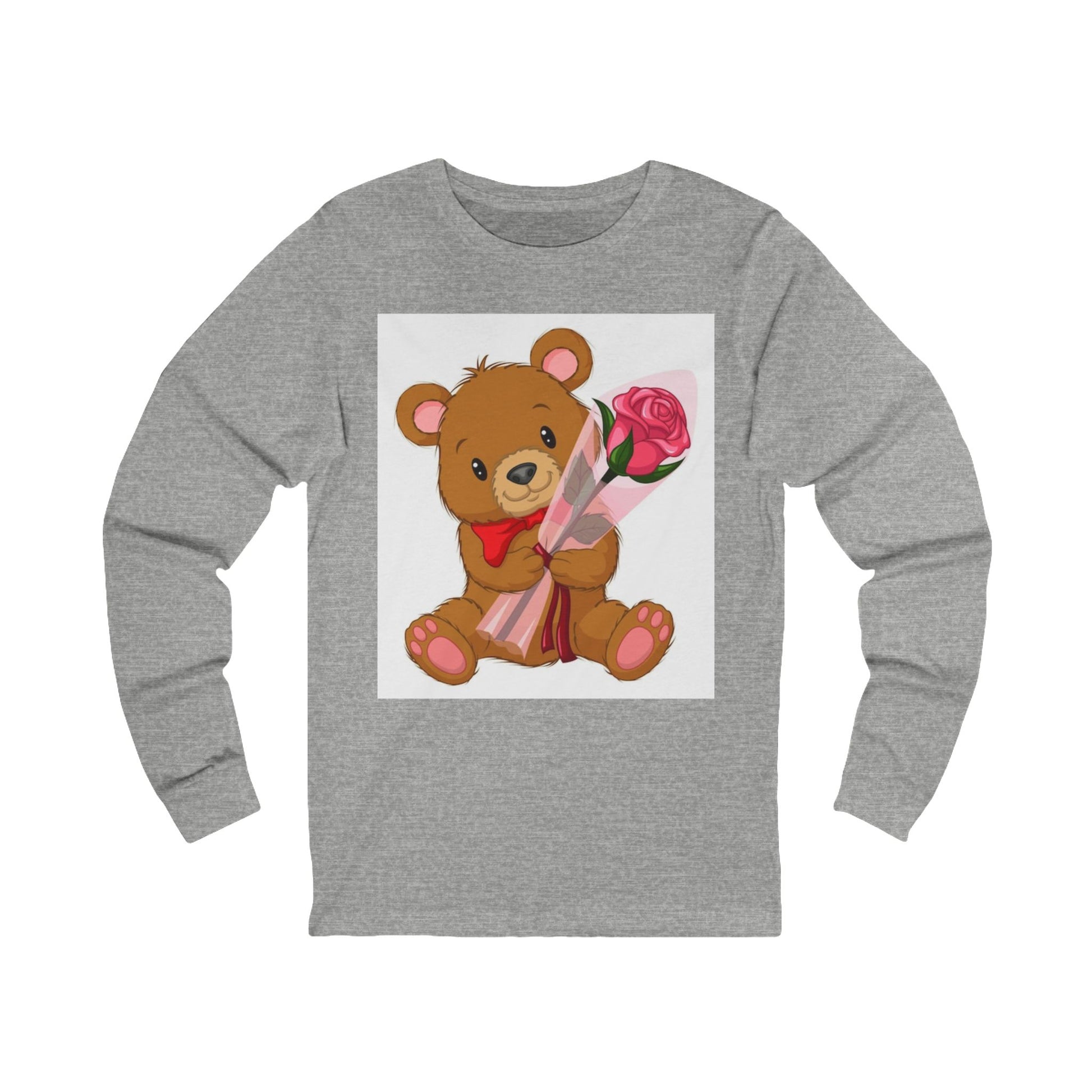 Cute Bear Long Sleeve Tee, Adorable Gift for Kids, Valentine's Day Shirt, Baby Shower Top, Cute Animal Graphic Tee