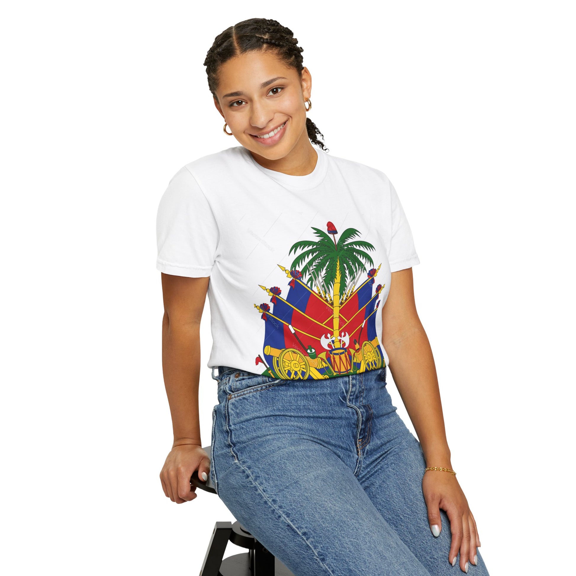 Haitian Flag T-Shirt, Unisex Garment-Dyed Tee, Cultural Pride Apparel, Caribbean Heritage Wear, Festival Clothing, Gift for Activists