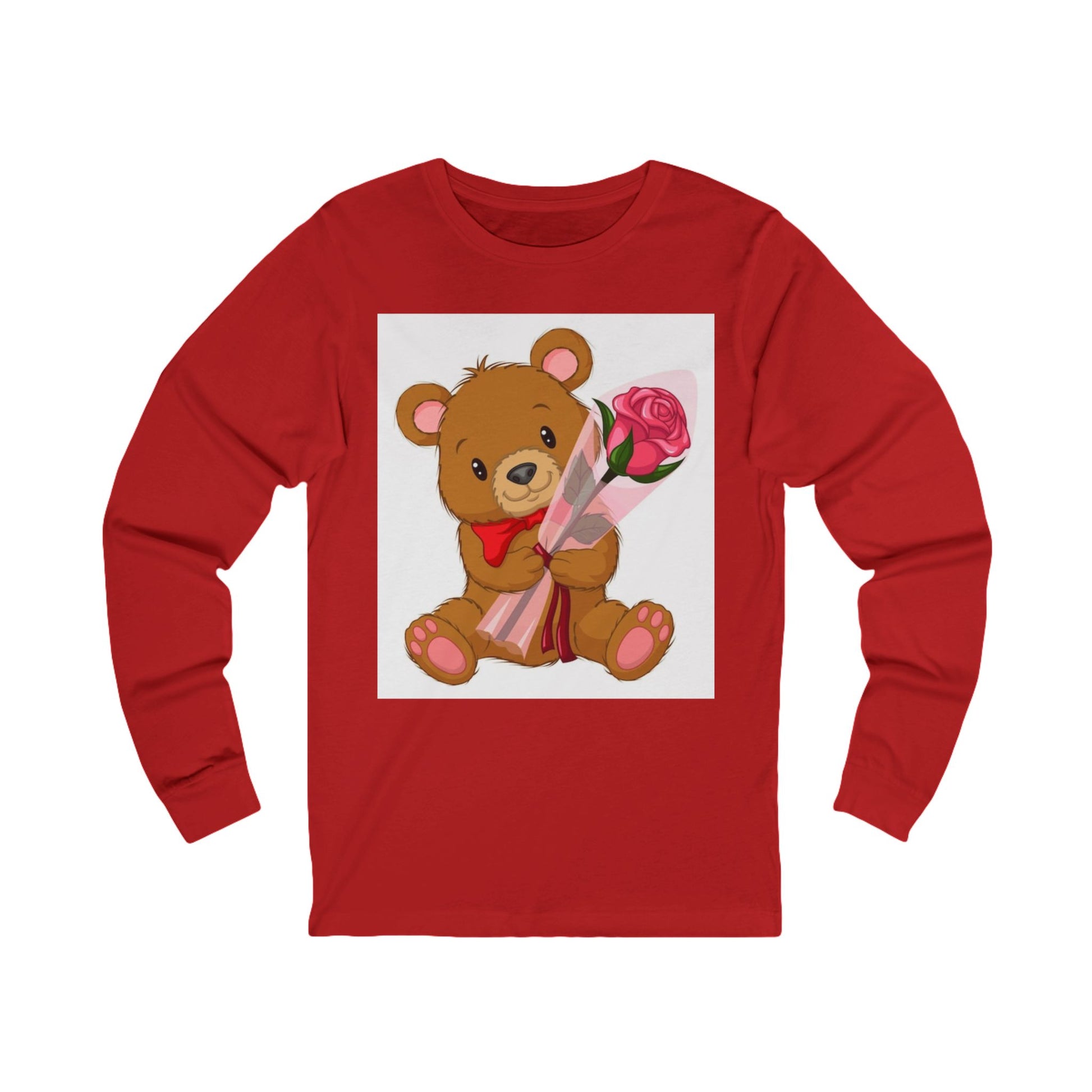 Cute Bear Long Sleeve Tee, Adorable Gift for Kids, Valentine's Day Shirt, Baby Shower Top, Cute Animal Graphic Tee