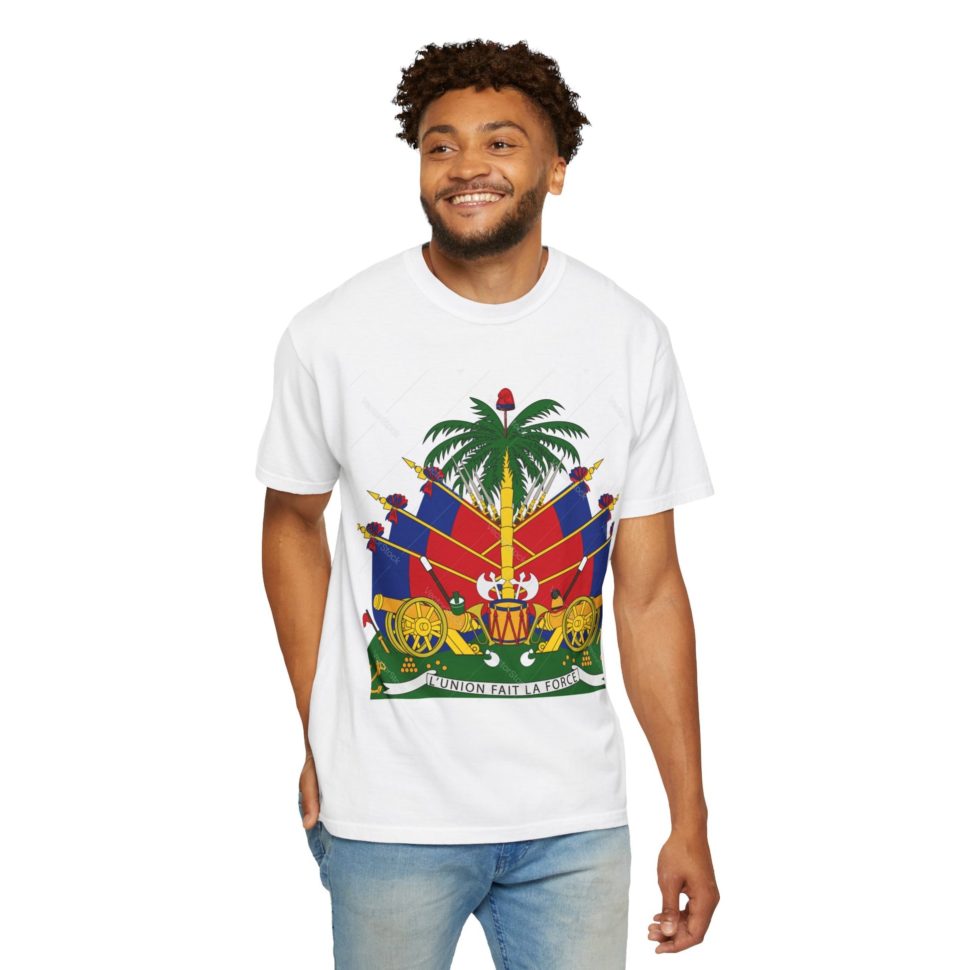 Haitian Flag T-Shirt, Unisex Garment-Dyed Tee, Cultural Pride Apparel, Caribbean Heritage Wear, Festival Clothing, Gift for Activists