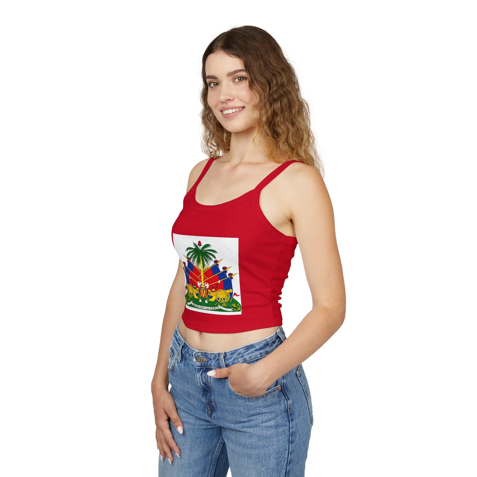 Vibrant Women's Spaghetti Strap Tank Top with Haitian Flag Design | Summer Fashion, Casual Wear, Beach Outfit, Festival Clothing, [...]