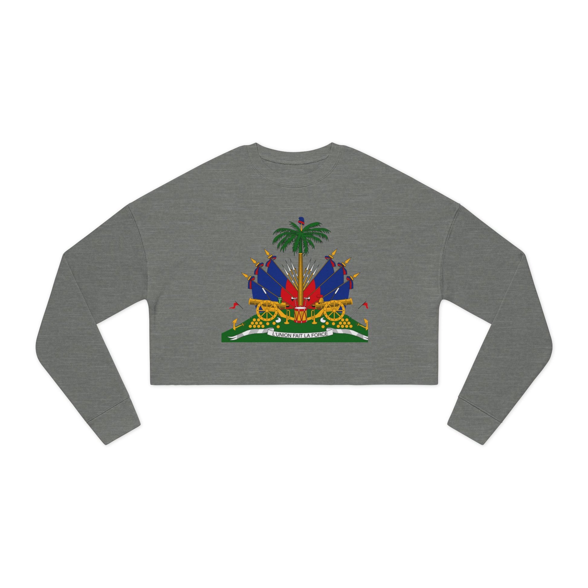 Haitian Heritage Cropped Sweatshirt, Women's Trendy Top, Unique Gift for Her, Casual Wear, Festival Fashion, Cozy and Stylish