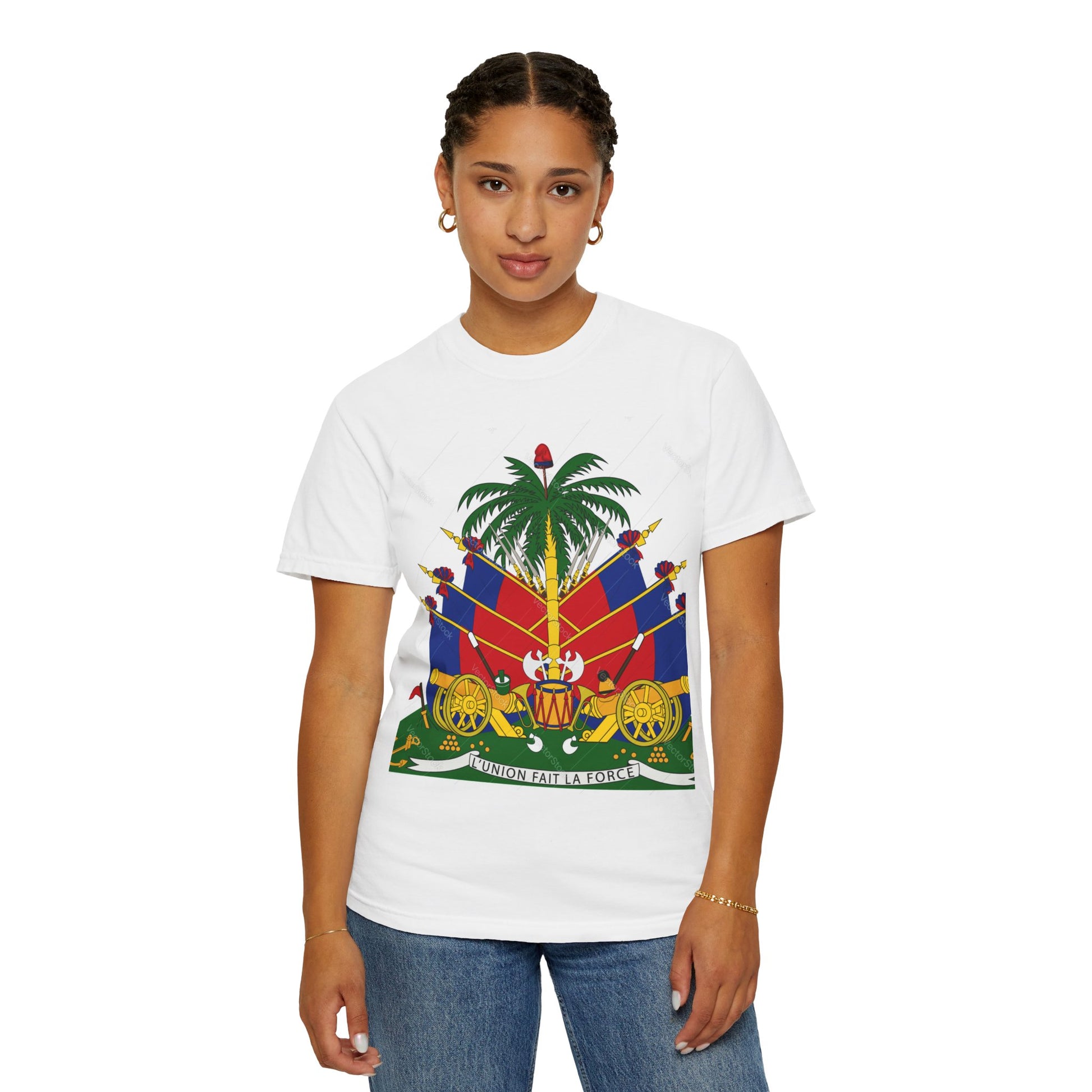 Haitian Flag T-Shirt, Unisex Garment-Dyed Tee, Cultural Pride Apparel, Caribbean Heritage Wear, Festival Clothing, Gift for Activists