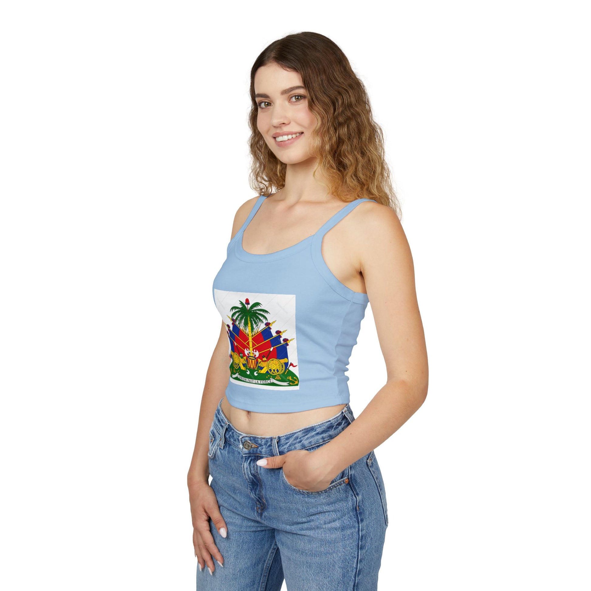 Vibrant Women's Spaghetti Strap Tank Top with Haitian Flag Design | Summer Fashion, Casual Wear, Beach Outfit, Festival Clothing, [...]