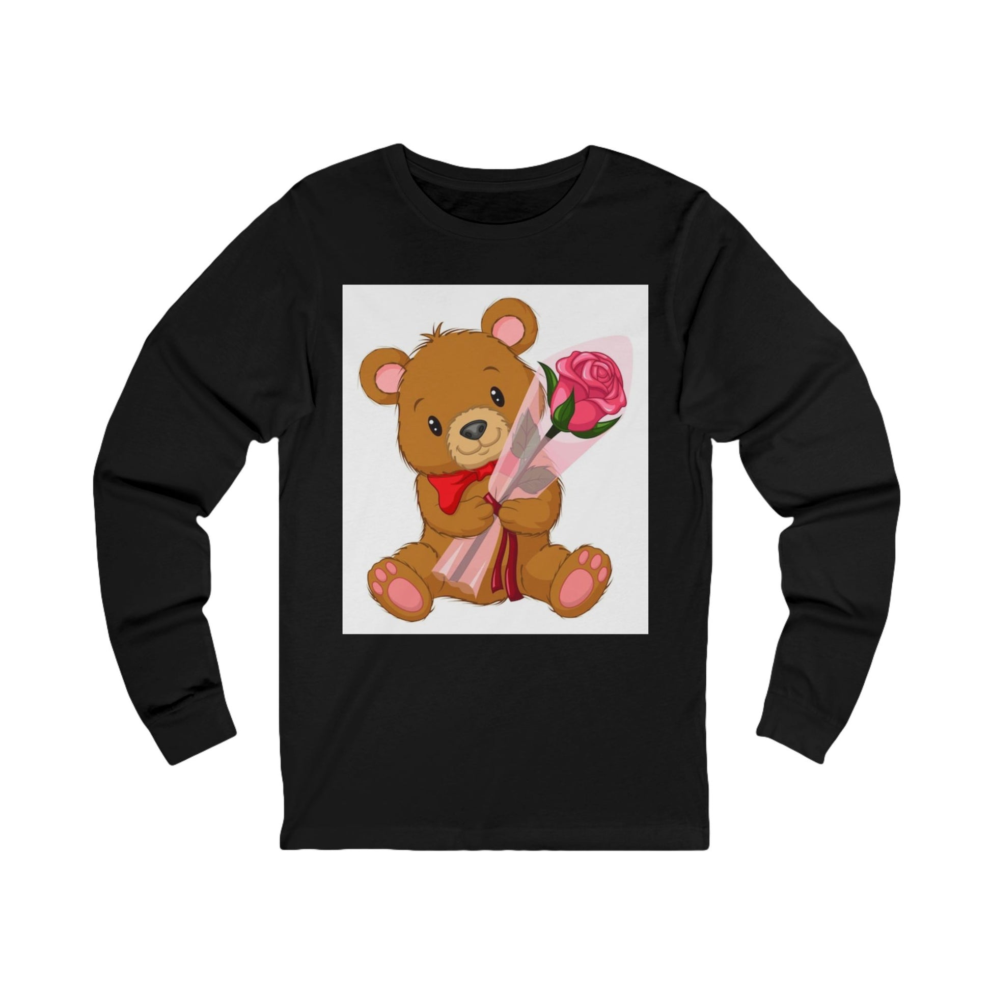 Cute Bear Long Sleeve Tee, Adorable Gift for Kids, Valentine's Day Shirt, Baby Shower Top, Cute Animal Graphic Tee