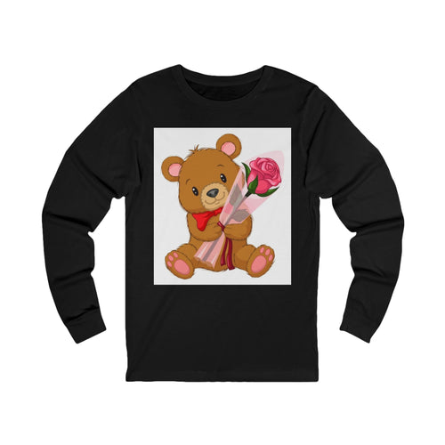 Cute Bear Long Sleeve Tee, Adorable Gift for Kids, Valentine's Day Shirt, Baby Shower Top, Cute Animal Graphic Tee