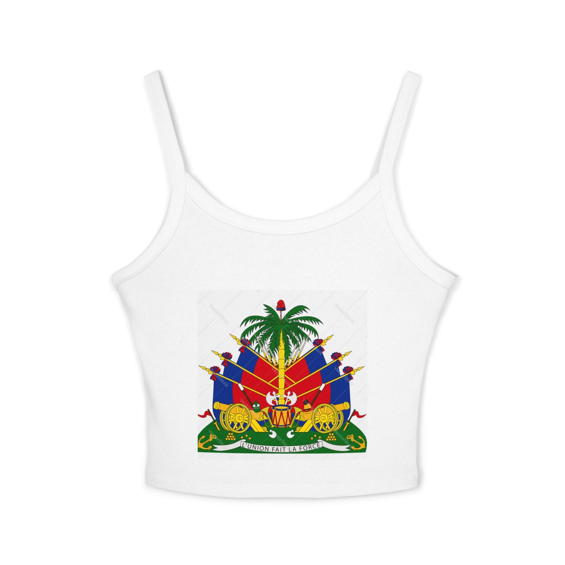 Vibrant Women's Spaghetti Strap Tank Top with Haitian Flag Design | Summer Fashion, Casual Wear, Beach Outfit, Festival Clothing, [...]