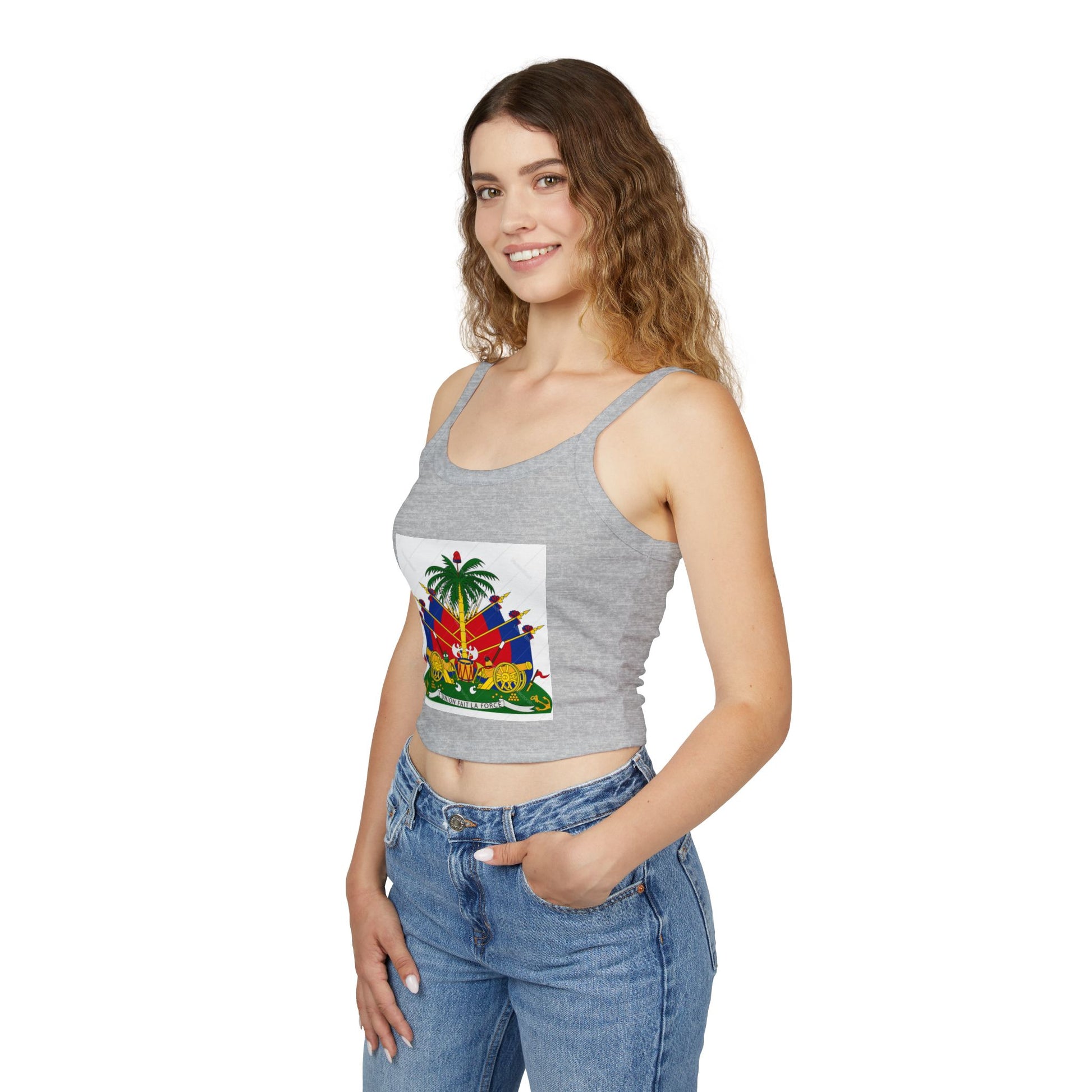Vibrant Women's Spaghetti Strap Tank Top with Haitian Flag Design | Summer Fashion, Casual Wear, Beach Outfit, Festival Clothing, [...]