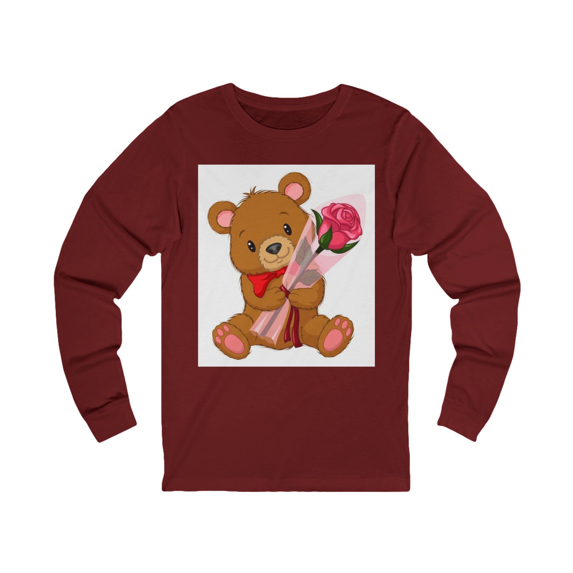 Cute Bear Long Sleeve Tee, Adorable Gift for Kids, Valentine's Day Shirt, Baby Shower Top, Cute Animal Graphic Tee