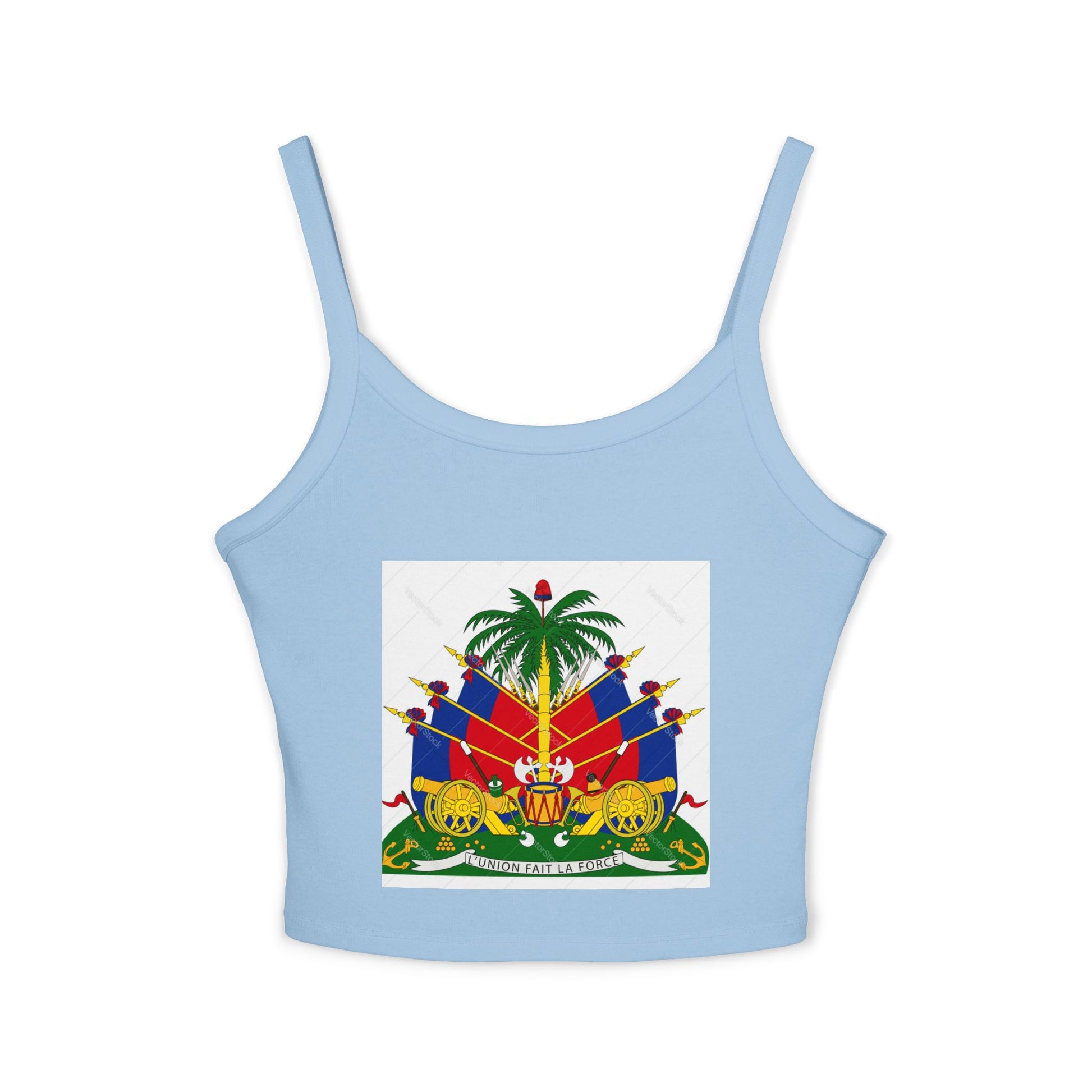 Vibrant Women's Spaghetti Strap Tank Top with Haitian Flag Design | Summer Fashion, Casual Wear, Beach Outfit, Festival Clothing, [...]