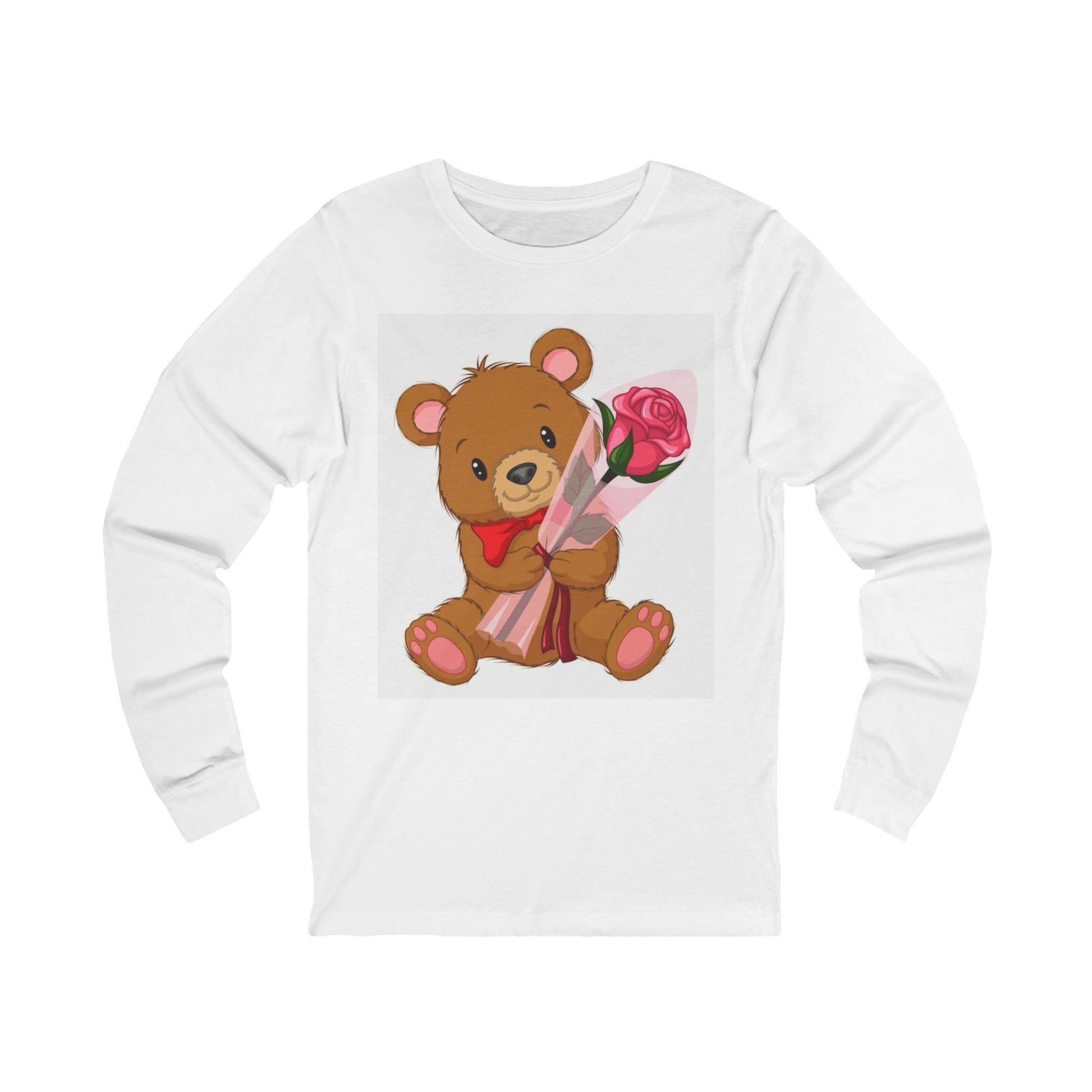 Cute Bear Long Sleeve Tee, Adorable Gift for Kids, Valentine's Day Shirt, Baby Shower Top, Cute Animal Graphic Tee