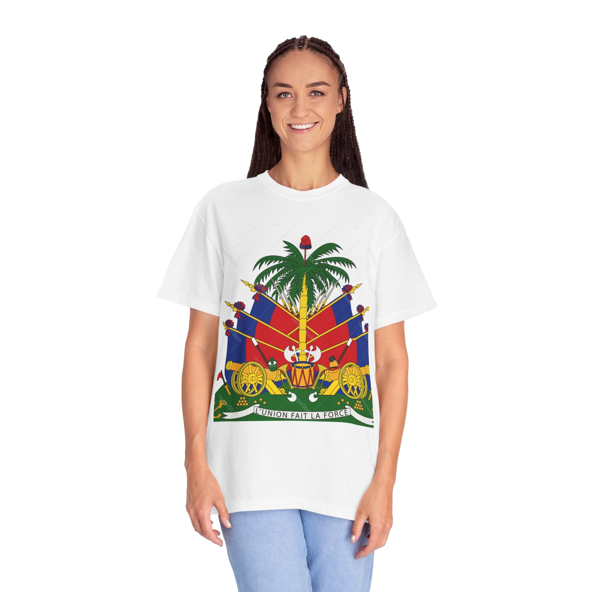 Haitian Flag T-Shirt, Unisex Garment-Dyed Tee, Cultural Pride Apparel, Caribbean Heritage Wear, Festival Clothing, Gift for Activists