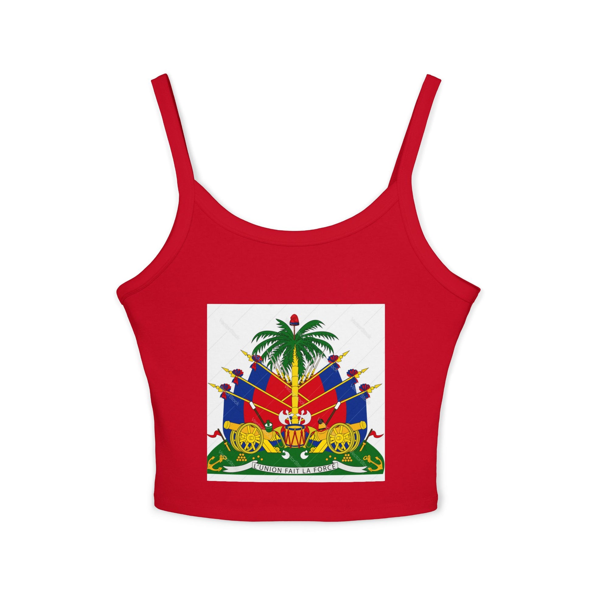 Vibrant Women's Spaghetti Strap Tank Top with Haitian Flag Design | Summer Fashion, Casual Wear, Beach Outfit, Festival Clothing, [...]