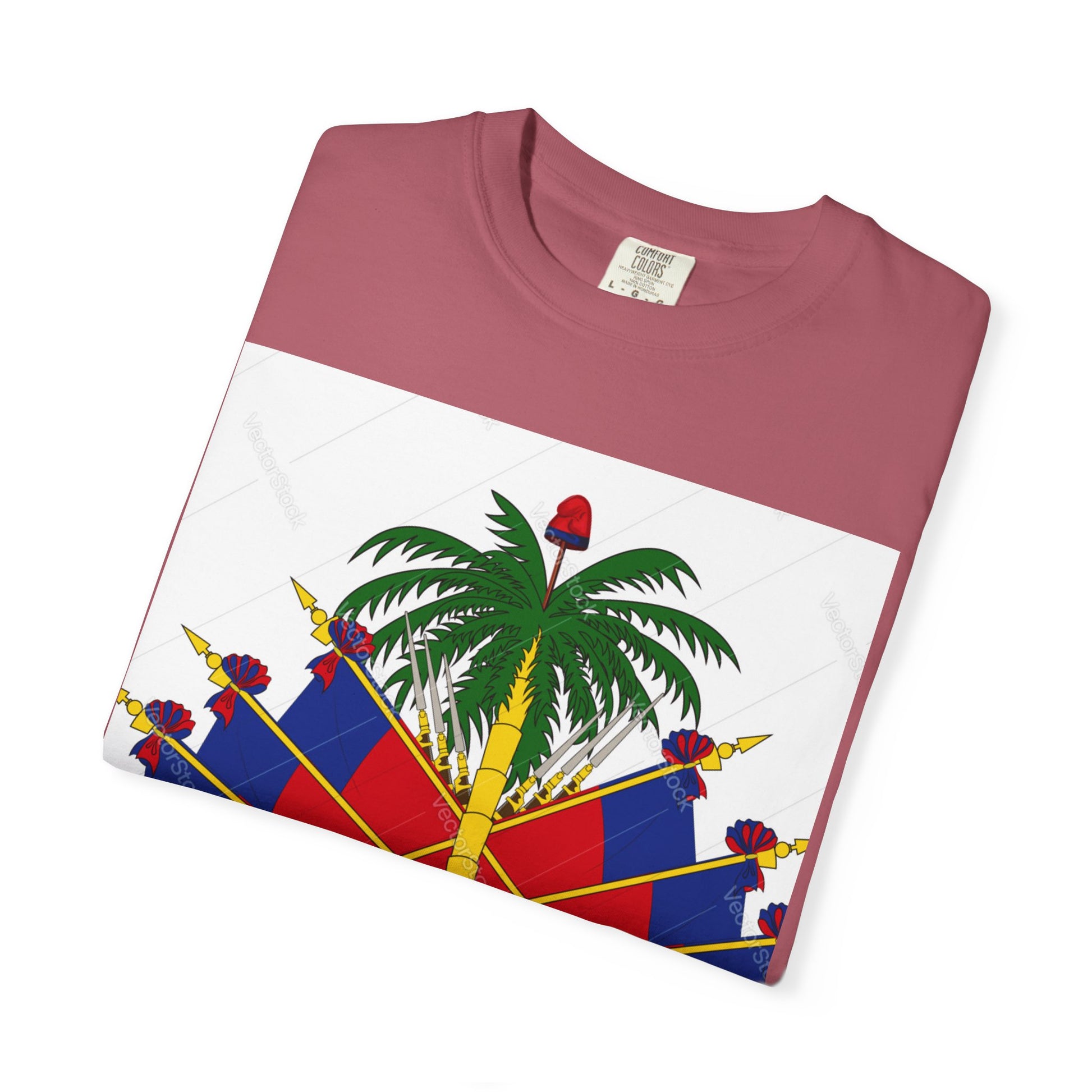 Haitian Flag T-Shirt, Unisex Garment-Dyed Tee, Cultural Pride Apparel, Caribbean Heritage Wear, Festival Clothing, Gift for Activists