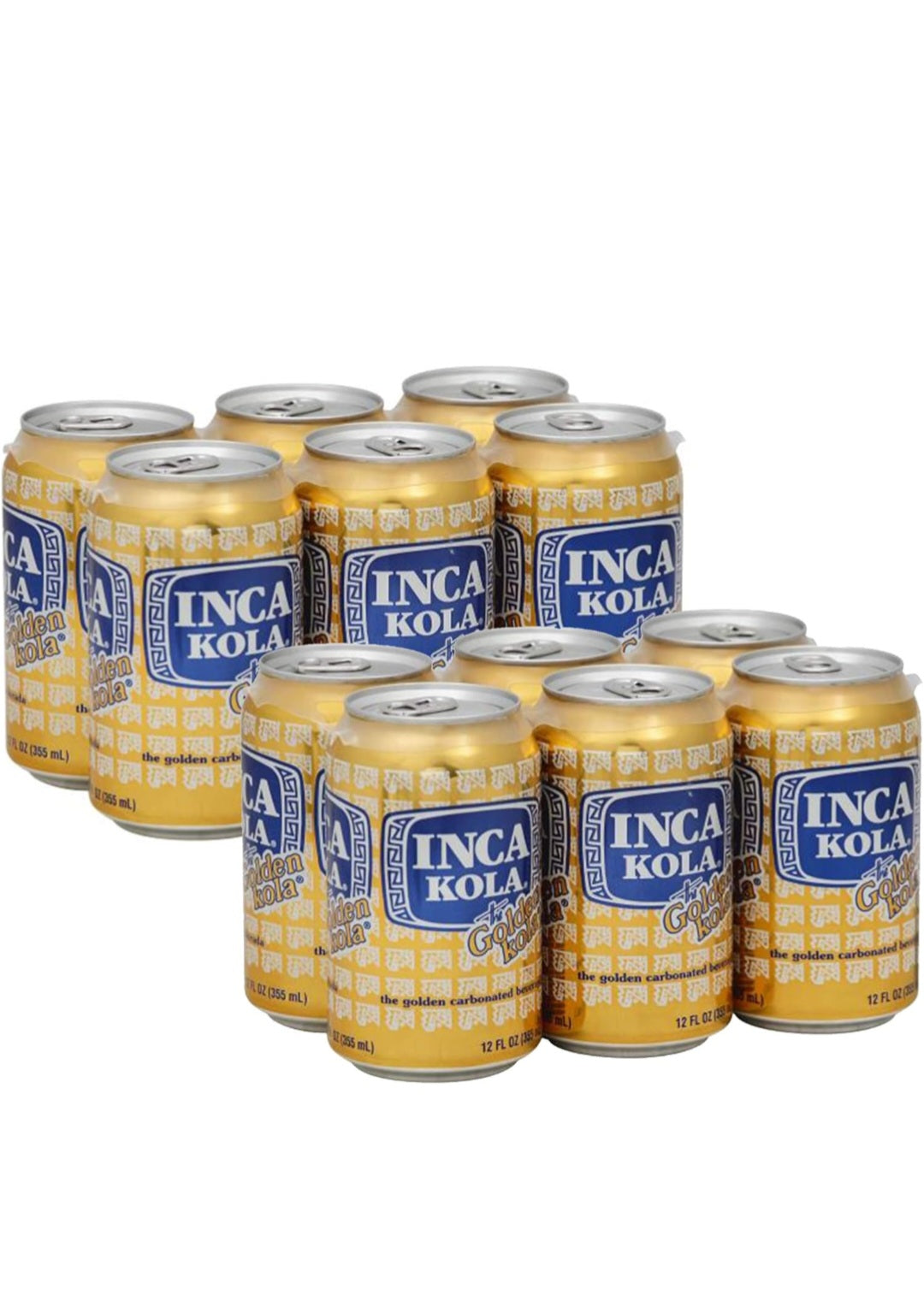 Latas de refresco de Inca Kola Golden, bebida carbonatada, la kola dorada, 12 onzas líquidas por lata, 12paquetes