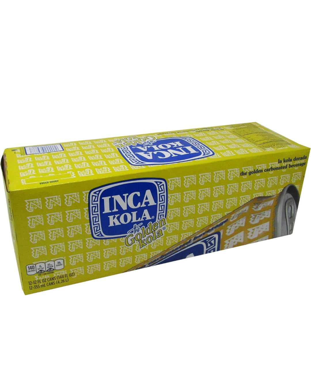 Latas de refresco de Inca Kola Golden, bebida carbonatada, la kola dorada, 12 onzas líquidas por lata, 12paquetes