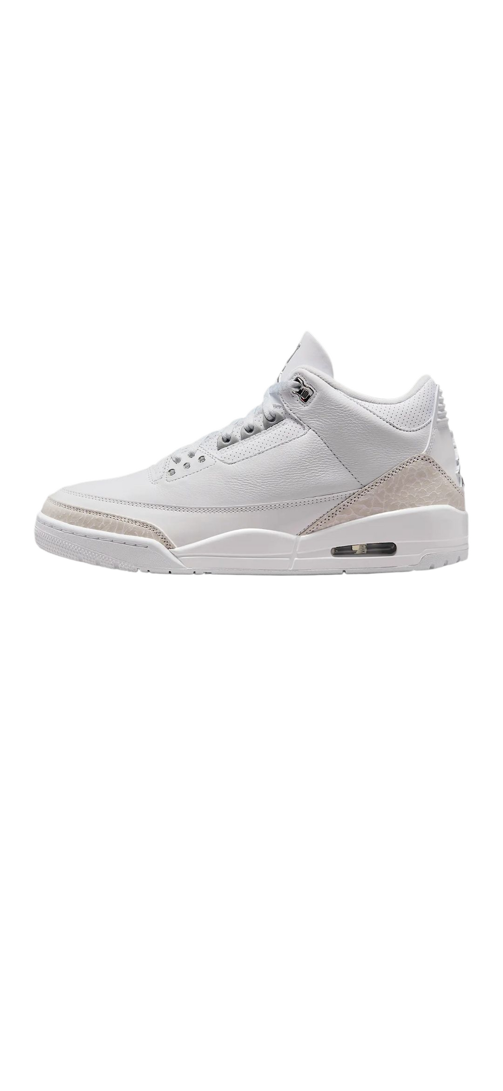 Impecables y supremos, los AJ3 regresan con todo su estilo y gracia de siempre. EI cuero de calidad de la parte superior y la lujosa textura de estampado tipo piel de elefante se combinan con la unidad Nike Air visible en las suela para crear un ícono cóm
